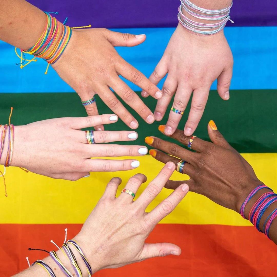 Pura Vida Pride Rainbow Heart Ring - The Cottage