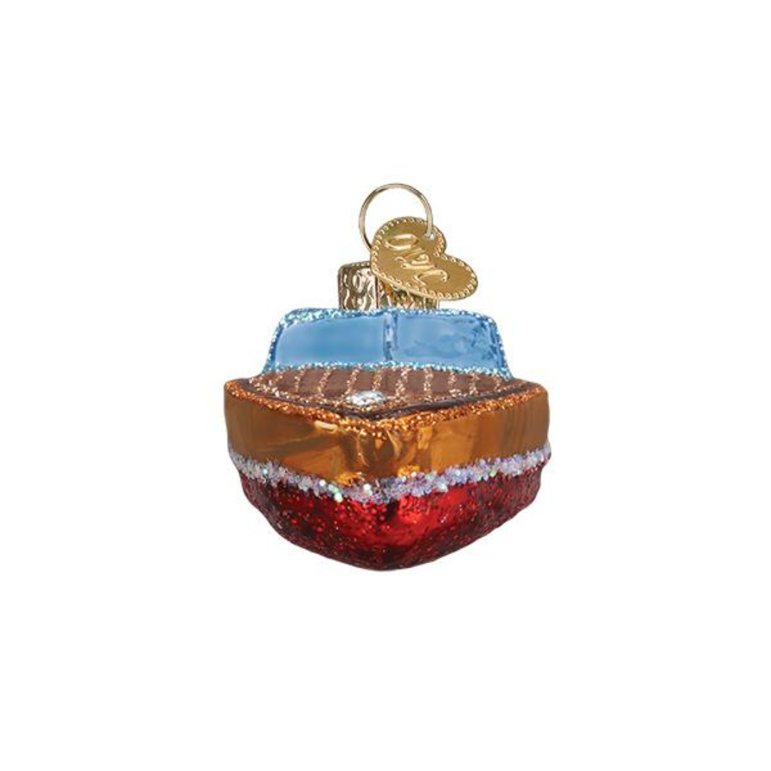 Old World Christmas Classic Wooden Boat Ornament - The Cottage