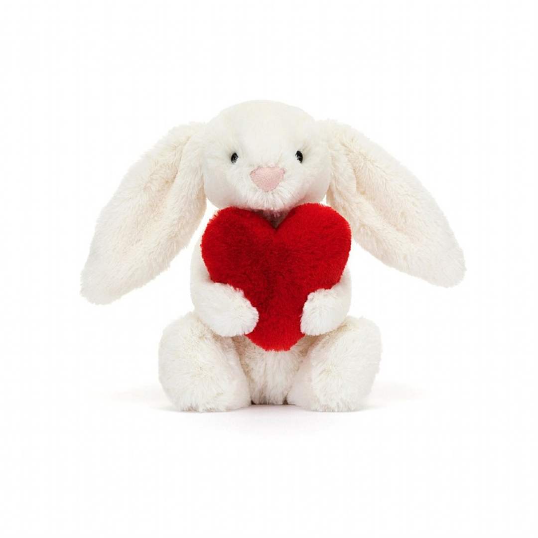 Jellycat Bashful Little Red Love Heart Bunny - The Cottage