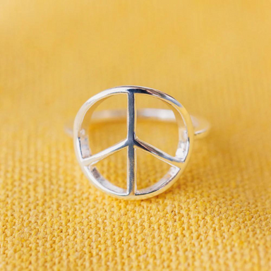 Pura Vida Peace Sign Ring - Silver - The Cottage