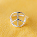 Pura Vida Peace Sign Ring - Silver - The Cottage