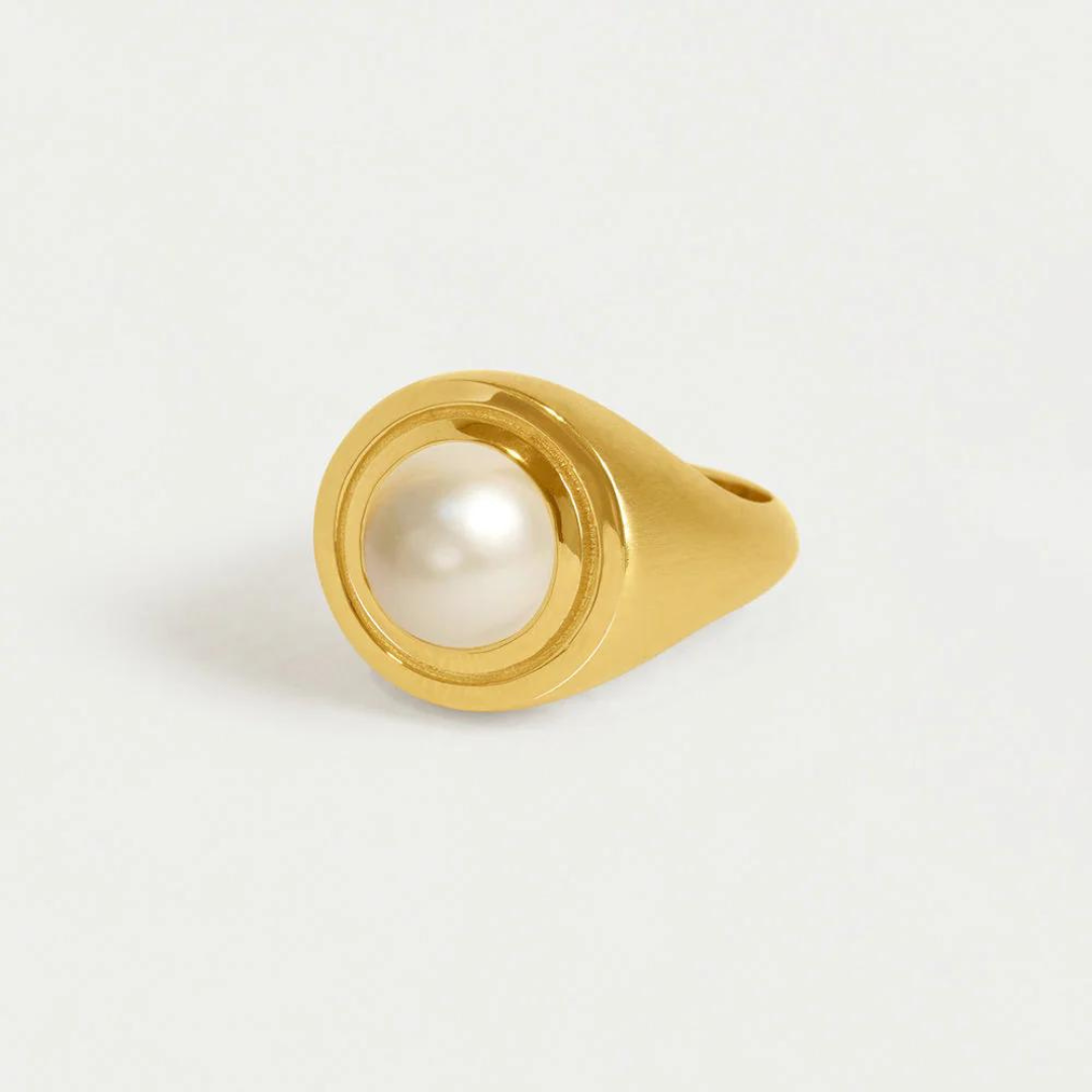 Dean Davidson Mini Signet Ring - Pearl/Gold