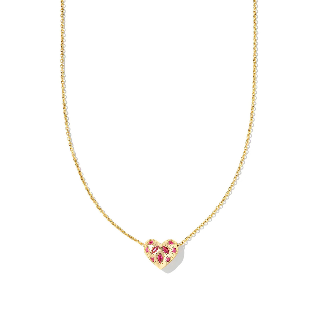 Holland Heart Short Pendant Necklace - Gold