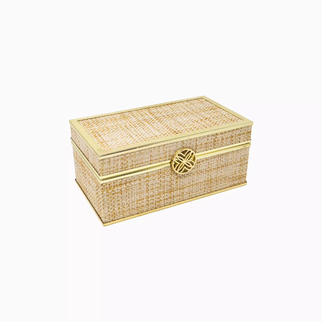 Lilly Pulitzer Jewelry Box- Gold Raffia