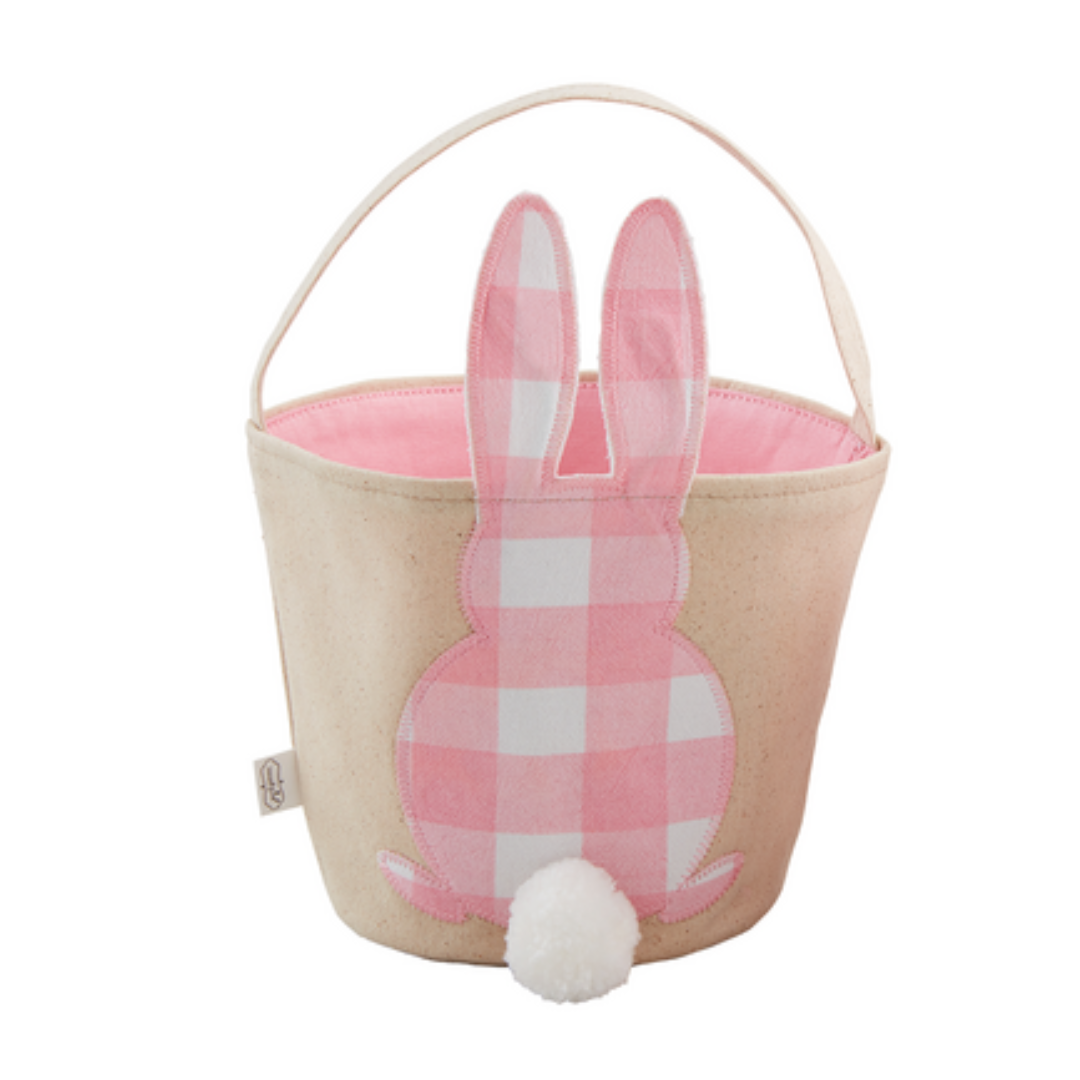 Mud Pie Large Check Bunny Basket