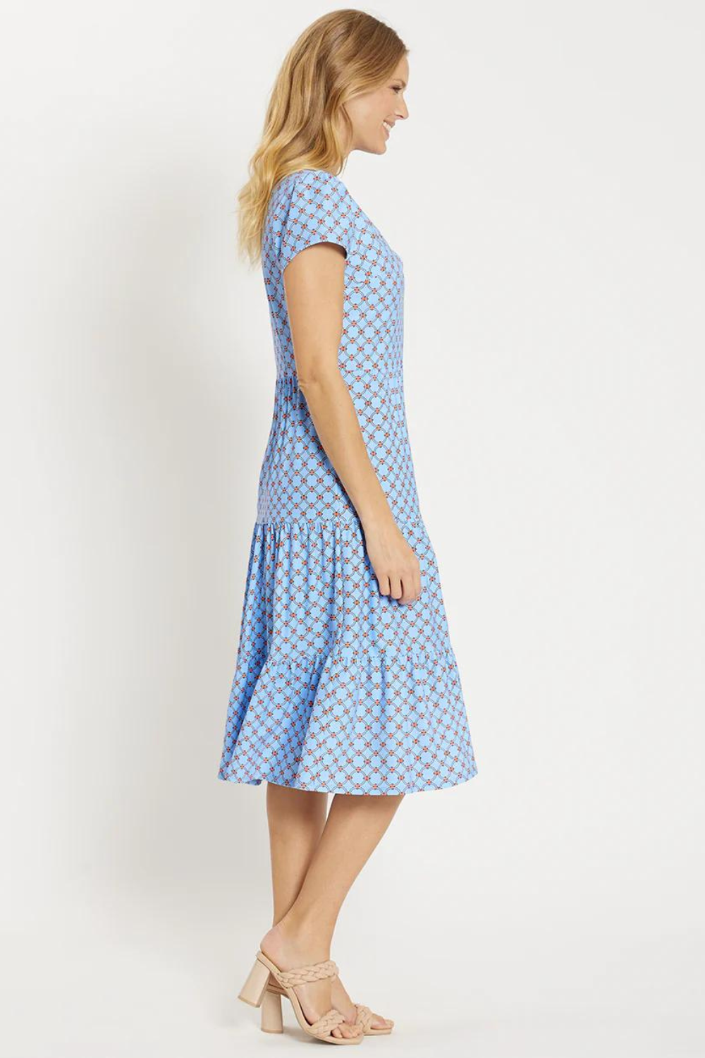 Jude Connally Libby Midi Dress - Circle Geo Bluebell - The Cottage