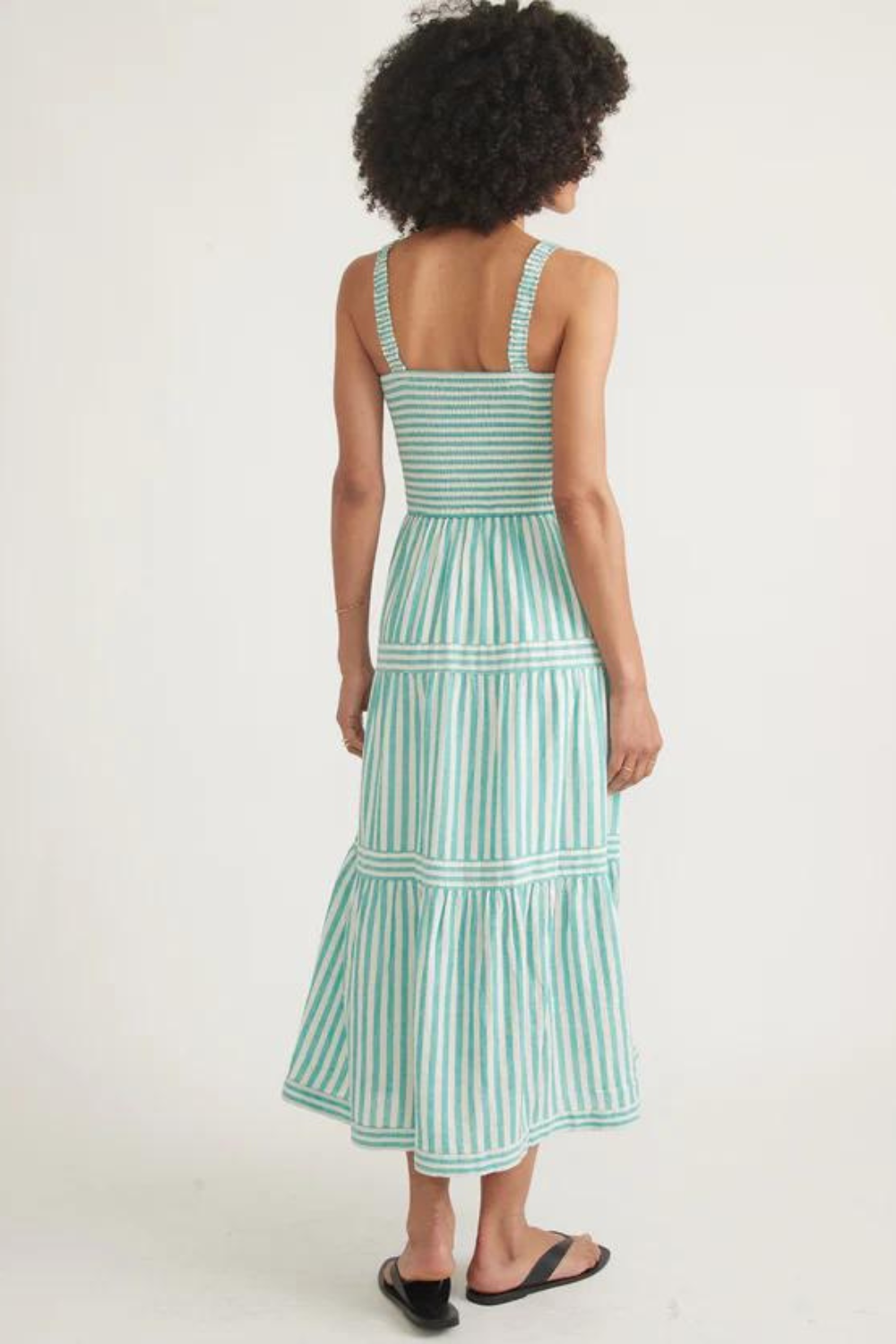 Marine Layer Stripe Mixing Selene Maxi Dress - Aqua Stripe