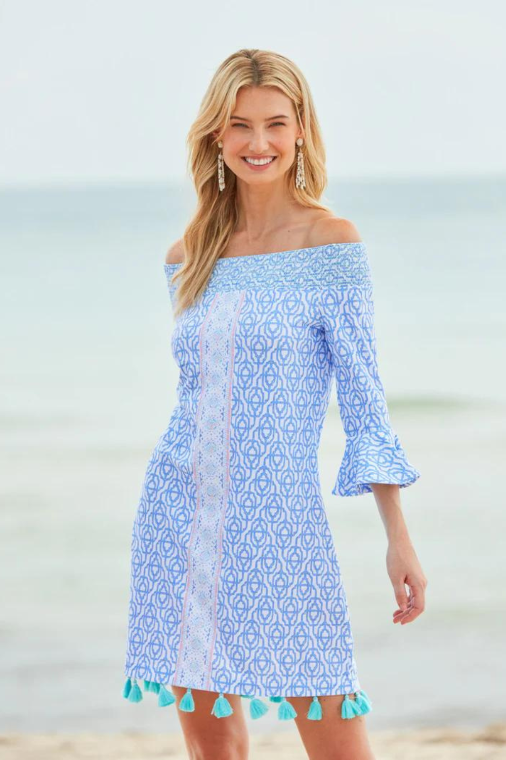 Cabana Life Off the Shoulder Dress - Lake Como