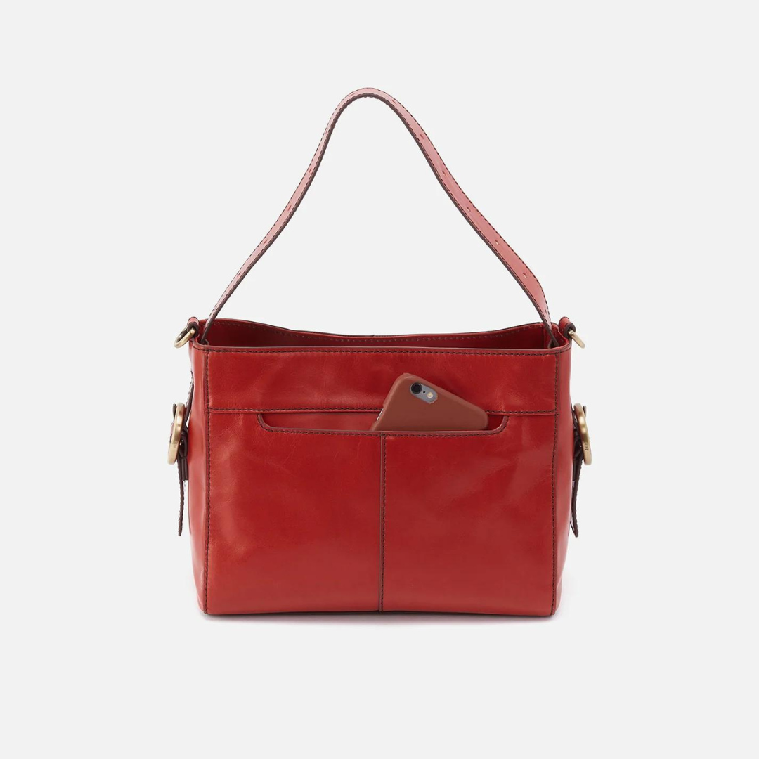 Hobo Render Small Crossbody Polished Leather - Brick