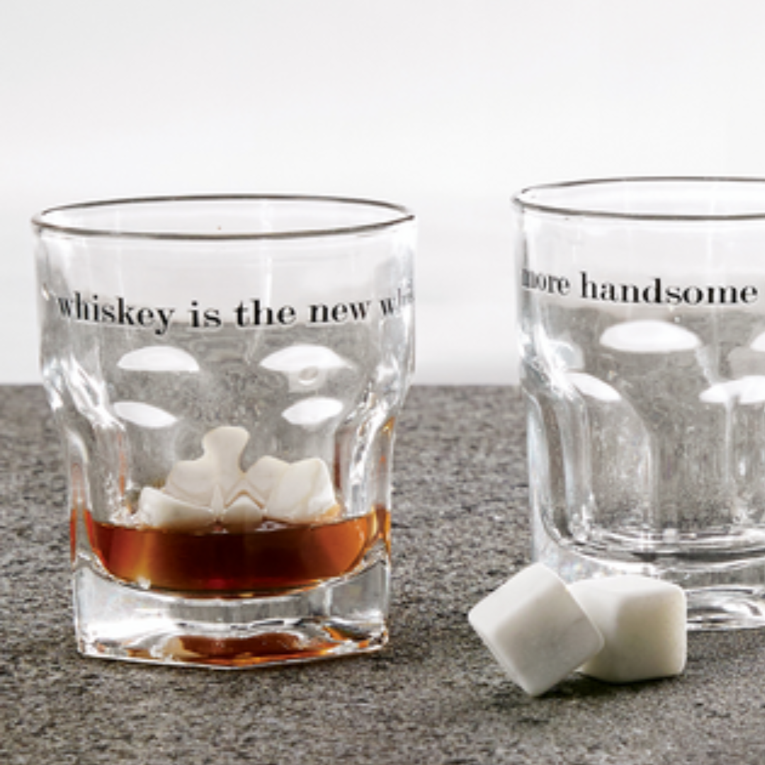 Mud Pie Whiskey Stone Glass Set - Whiskey