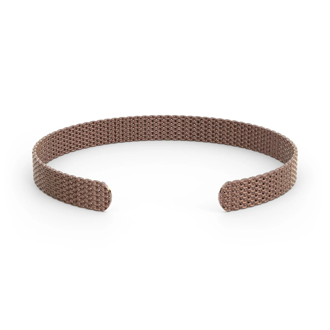 &Livy Metalystic Mesh Cuff Bangle - Rose Gold - The Cottage