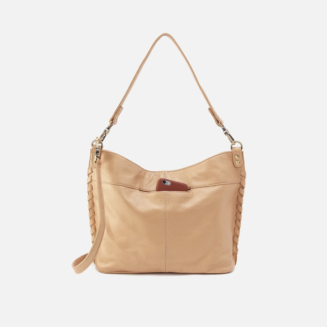 Pier Shoulder Bag Metallic Leather - Dusty Gold