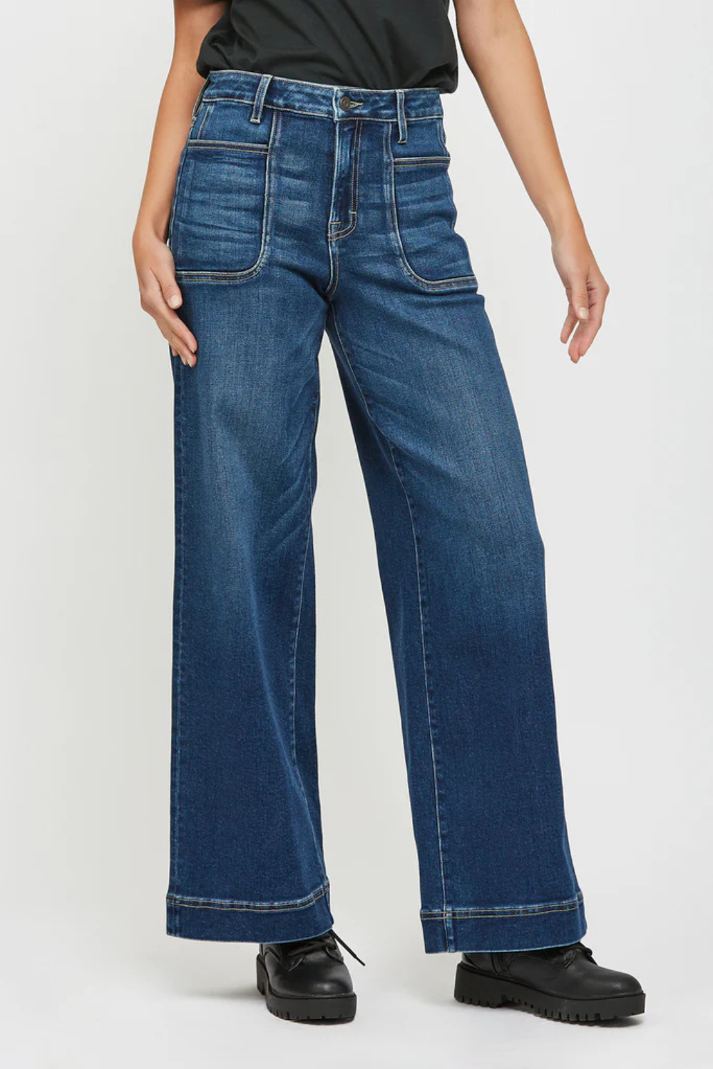 Hidden Nori Extra Wide Leg Jean - Dark