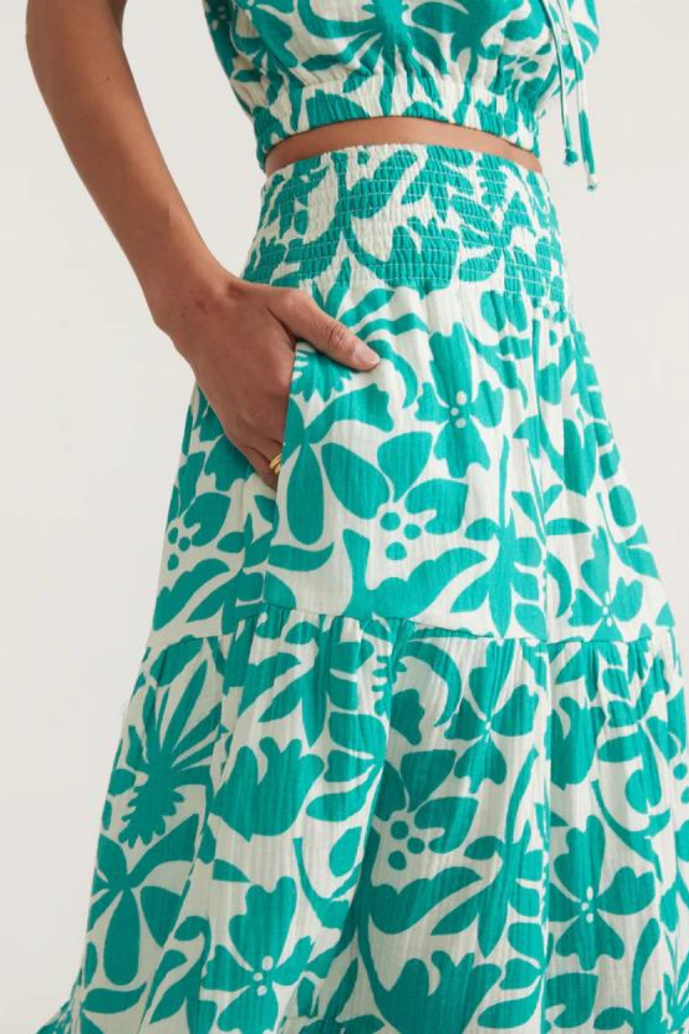 Marine Layer Corinne Maxi Skirt - Spruce Flora