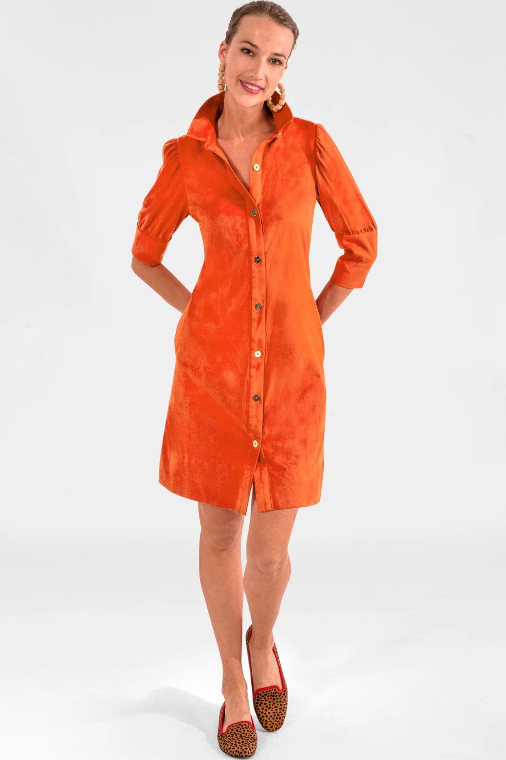 Gretchen Scott Ultra Suede Swagger Dress - Orange