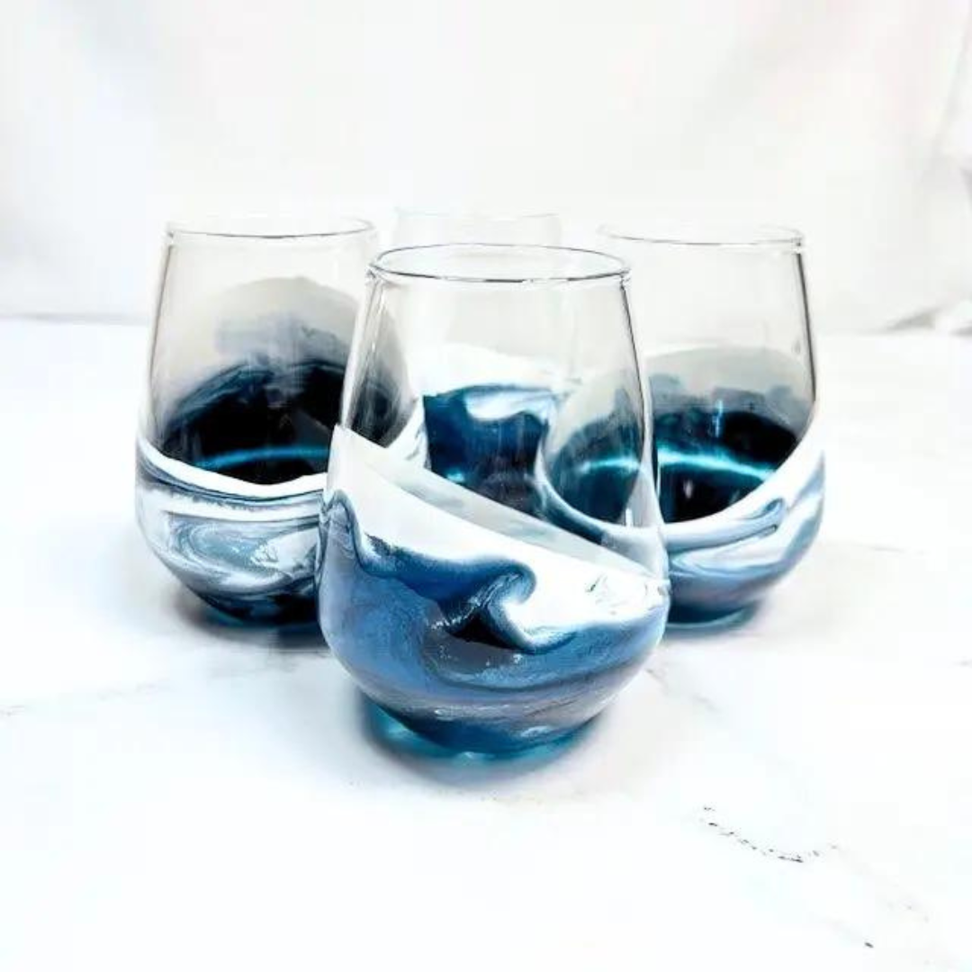 Lynn & Liana Resin Coated Glasses Set