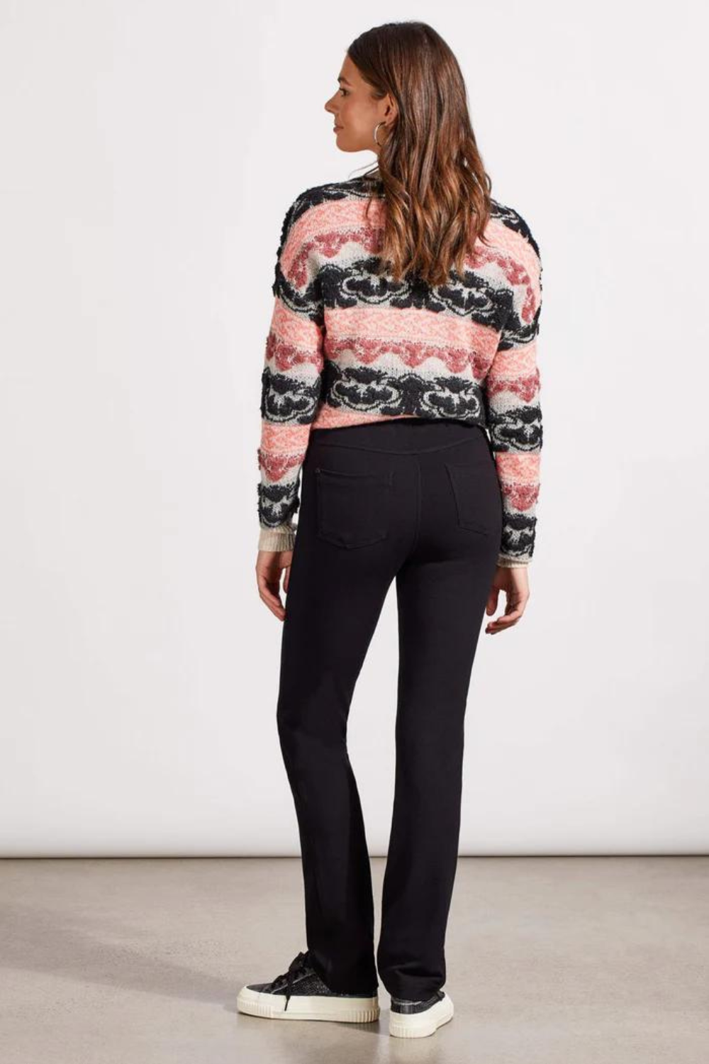 Tribal Pull-On Flare Leggings - Black