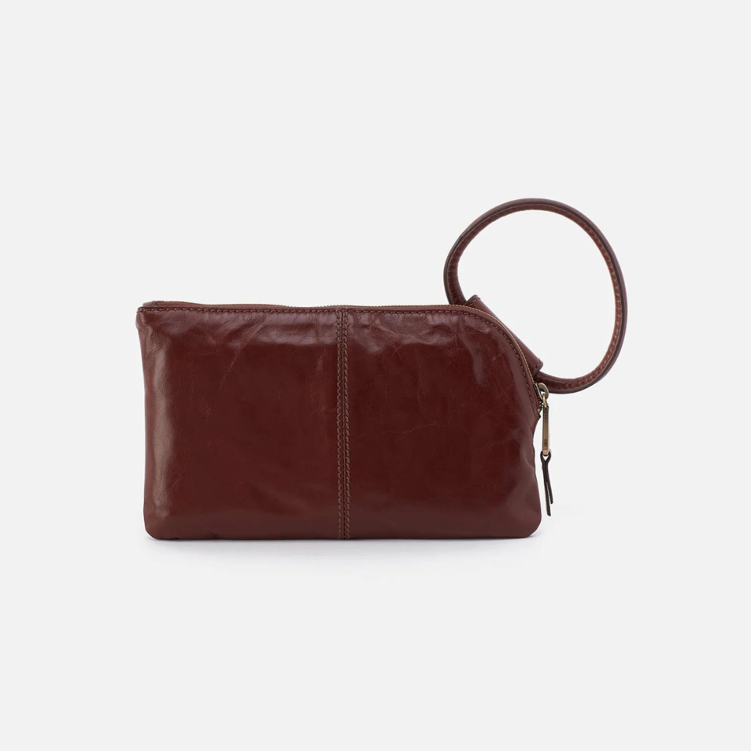 Hobo Sable Clutch Polished Leather - Chocolate