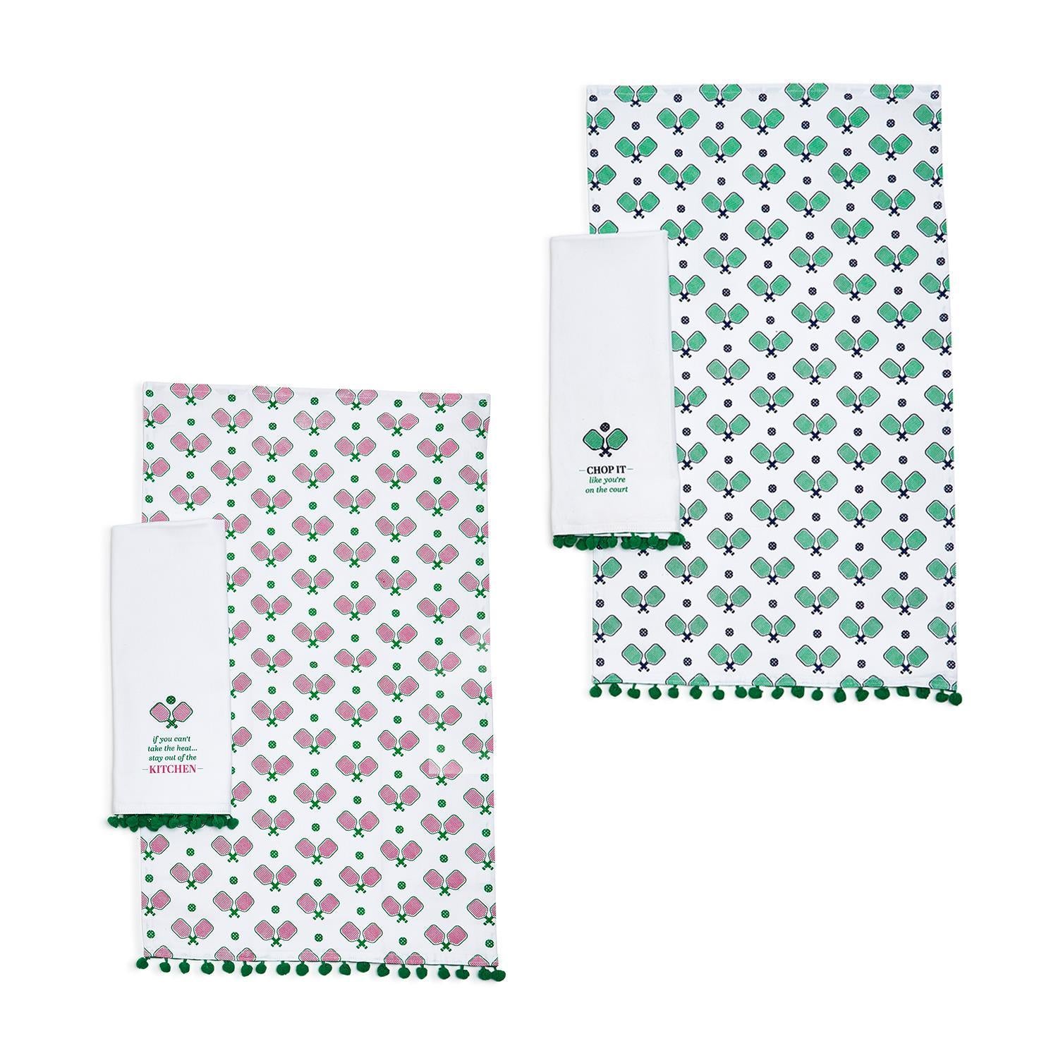 Two's Company Pickleball Dish Towel Set