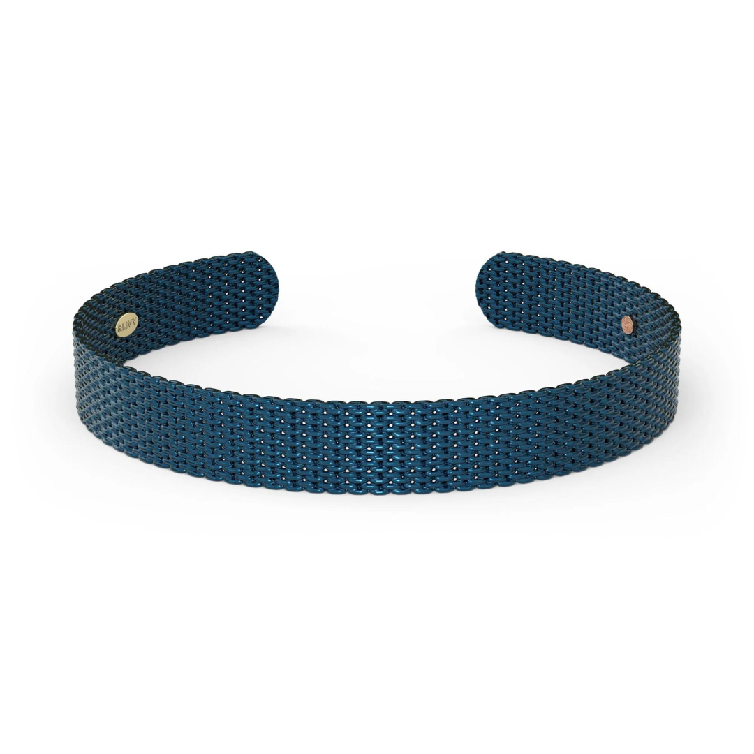 &Livy Metalystic Mesh Cuff Bangle - Sapphire - The Cottage