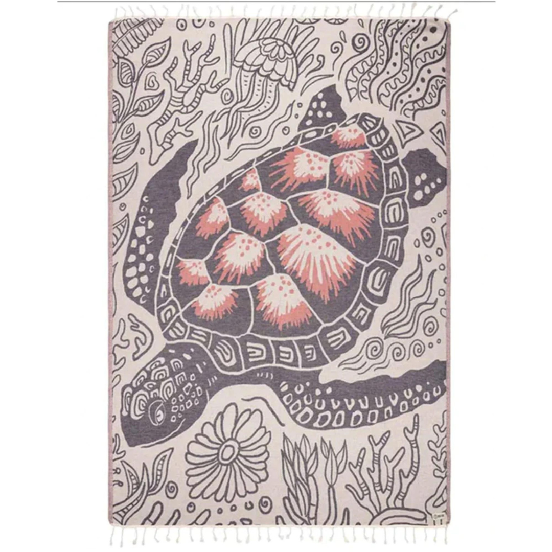 Sand Cloud Large Sand Resistant Towel - Taino Turtle