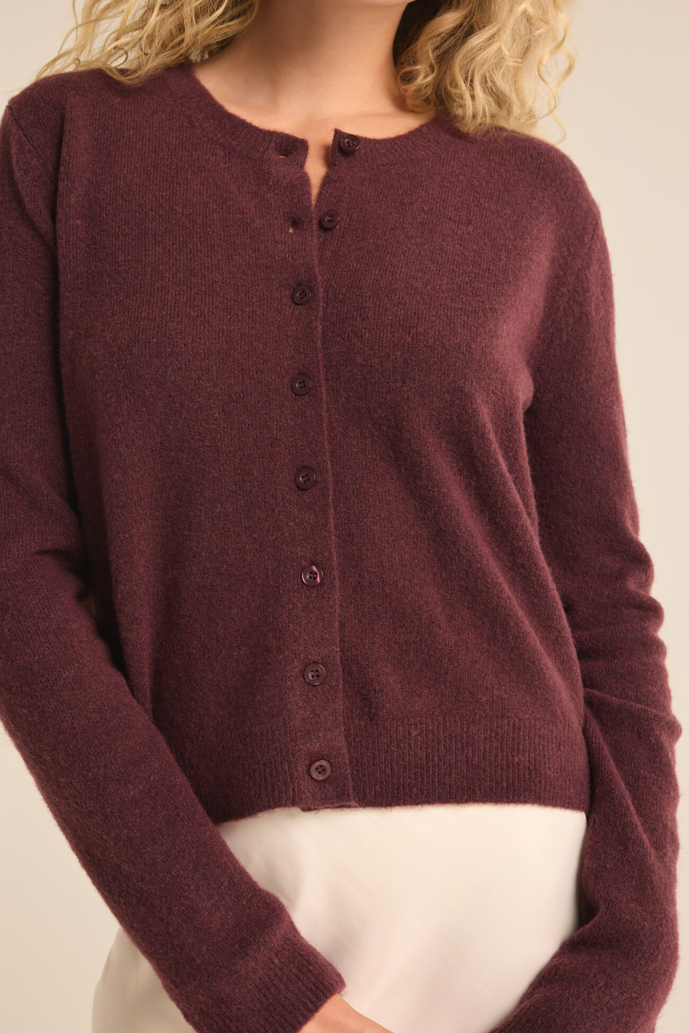 Z Supply Outlook Cardigan - Berry Wine