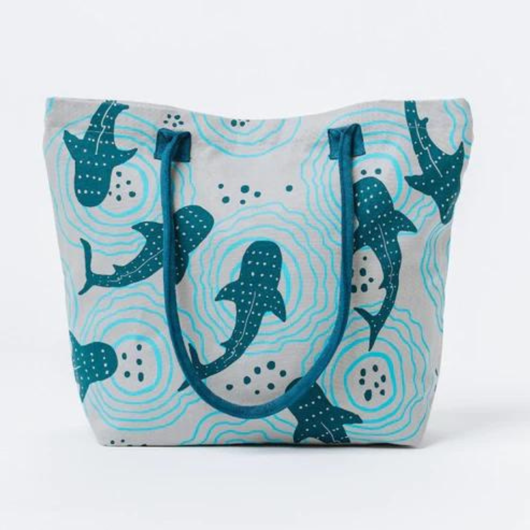 Sand Cloud Beach Tote - Shark Ripples