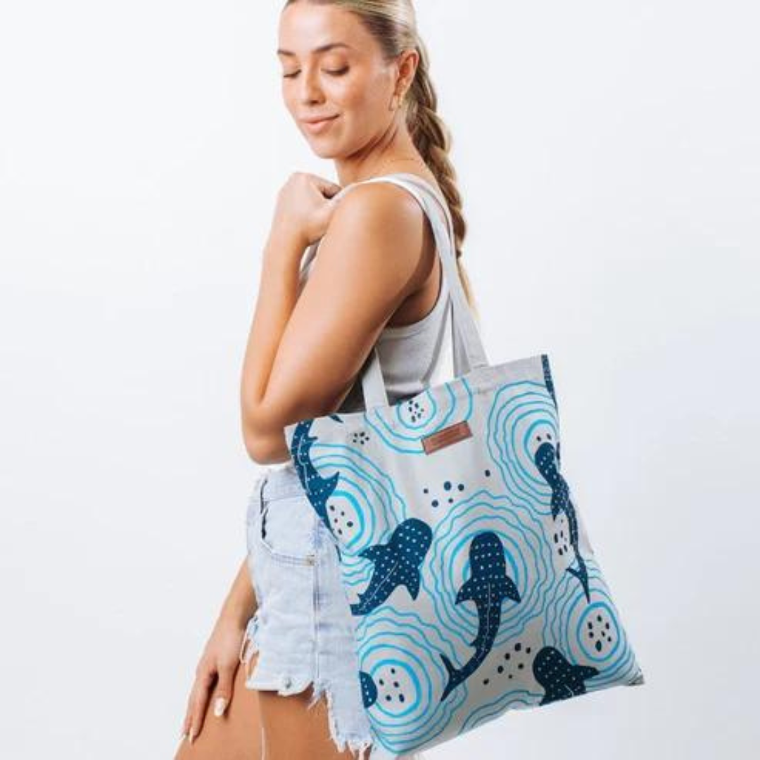 Sand Cloud Everyday Tote - Shark Ripples