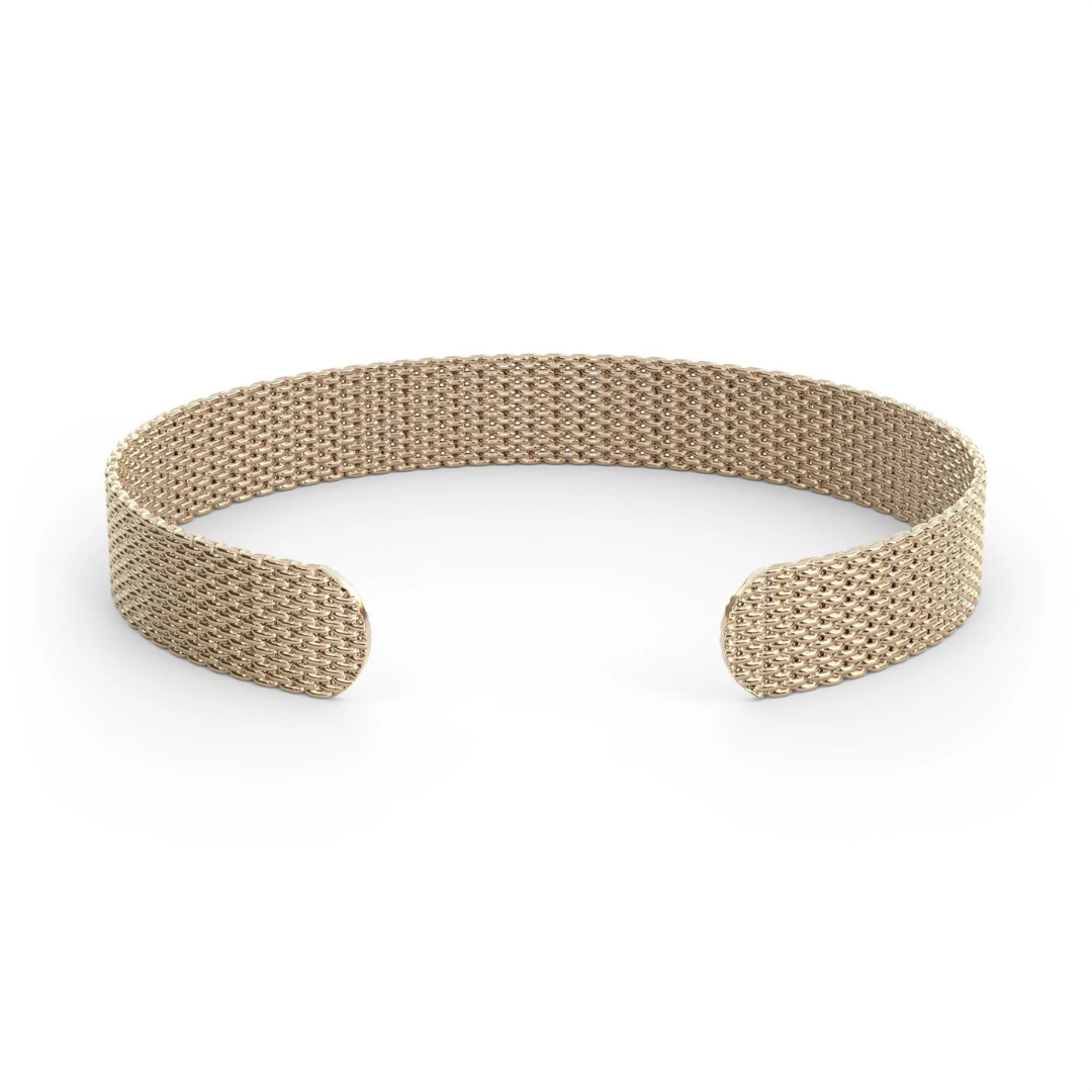 &Livy Metalystic Mesh Cuff Bangle - Platinum Silver - The Cottage