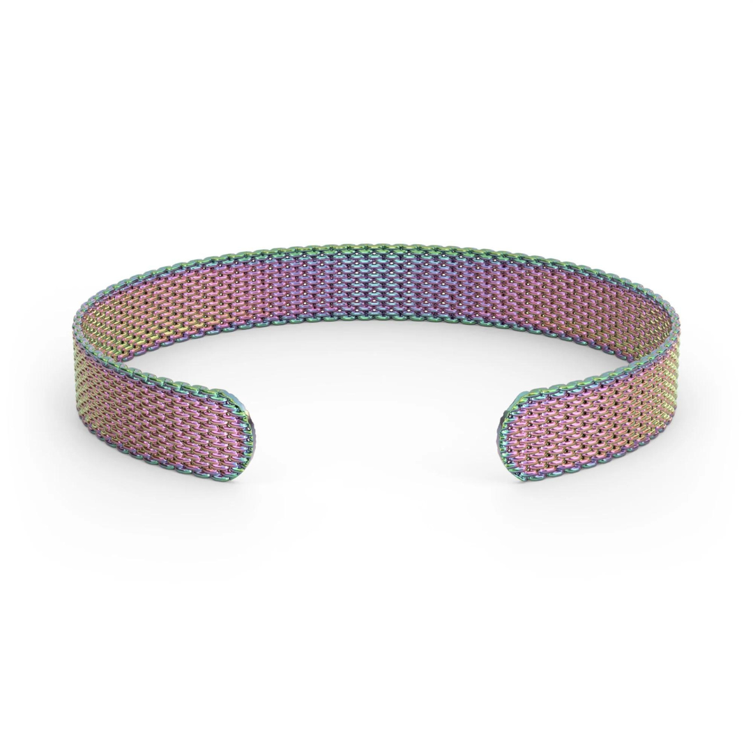 &Livy Metalystic Mesh Cuff Bangle - Spectra - The Cottage