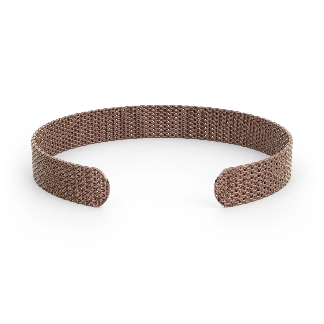 &Livy Metalystic Mesh Cuff Bangle - Rose Gold - The Cottage