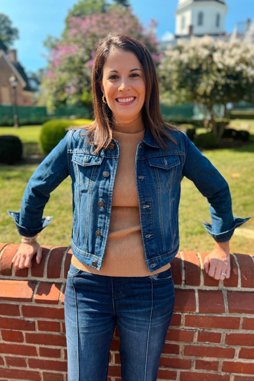 Navy Beaded Denim Jacket