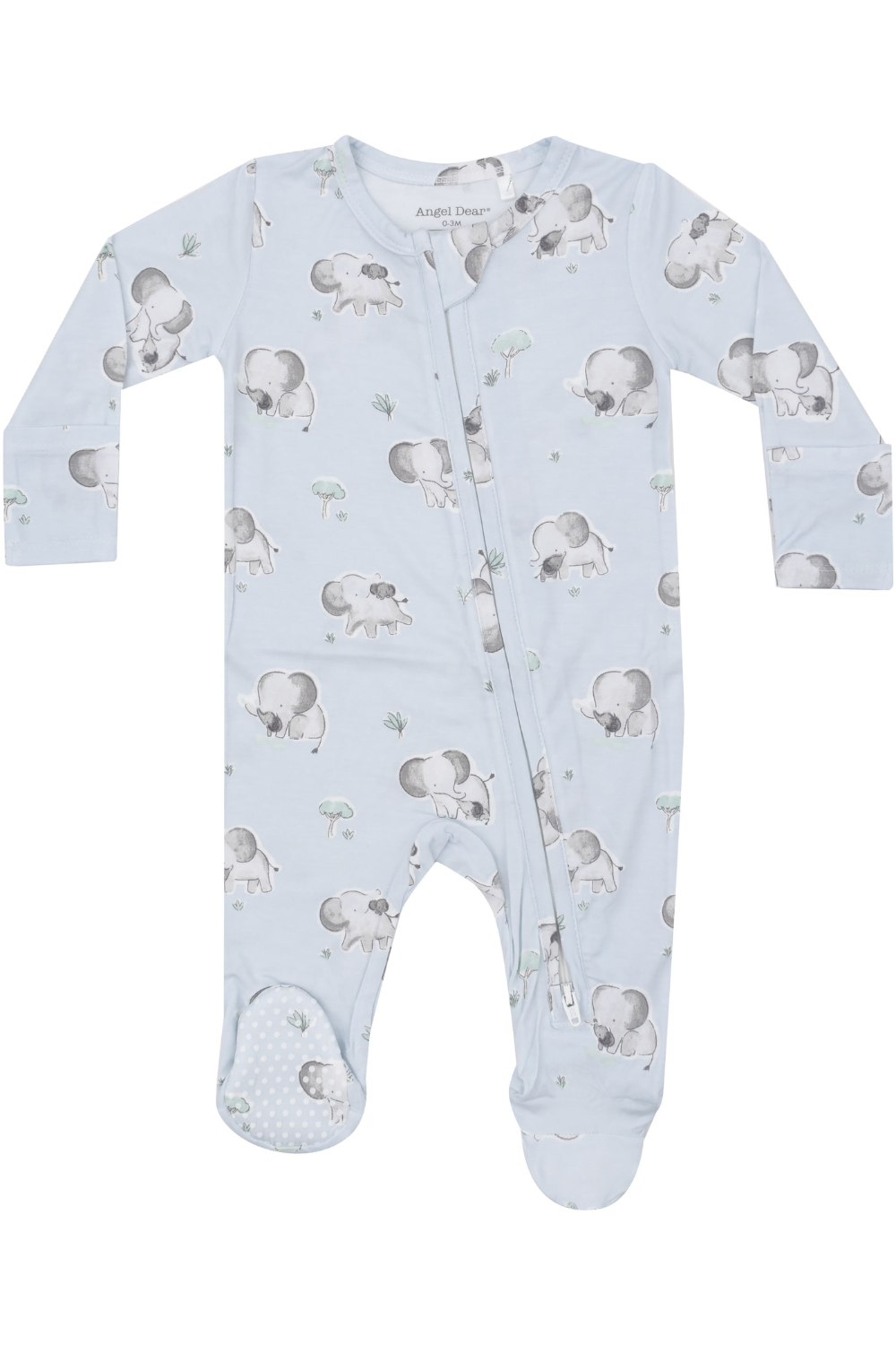 Angel Dear Gray Elephants Blue 2 Way Zip