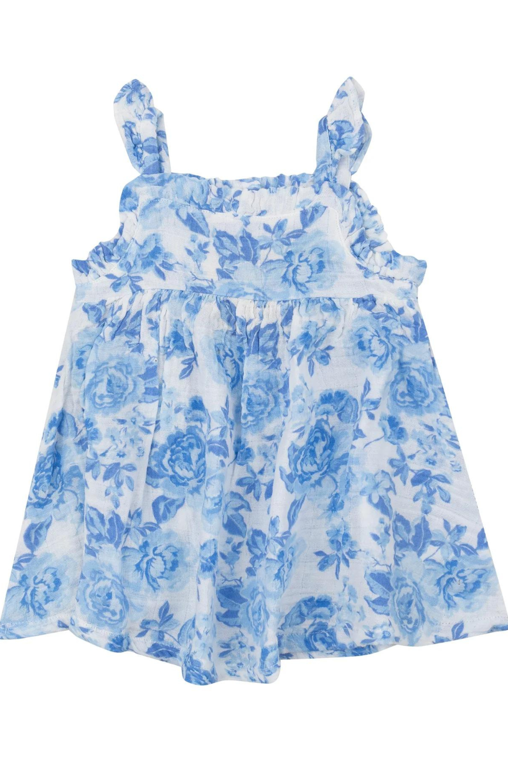 Angel Dear Ruffle Sleeve Sundress Set - Roses in Blue - The Cottage