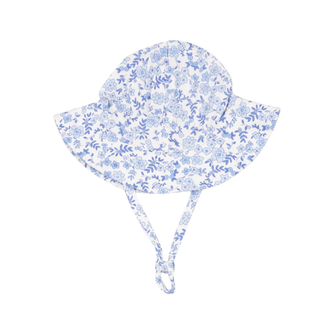 Angel Dear Baby Sunhat - Blue Calico Floral - The Cottage