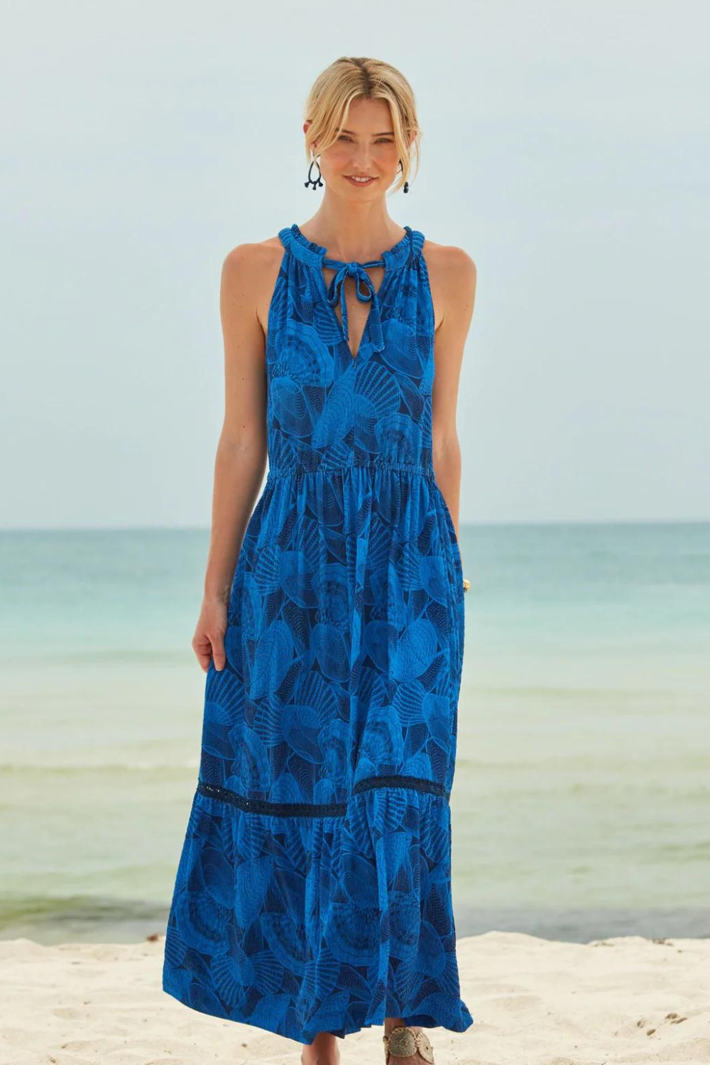 Cabana Life Tie Neck Maxi Dress - San Sebastian