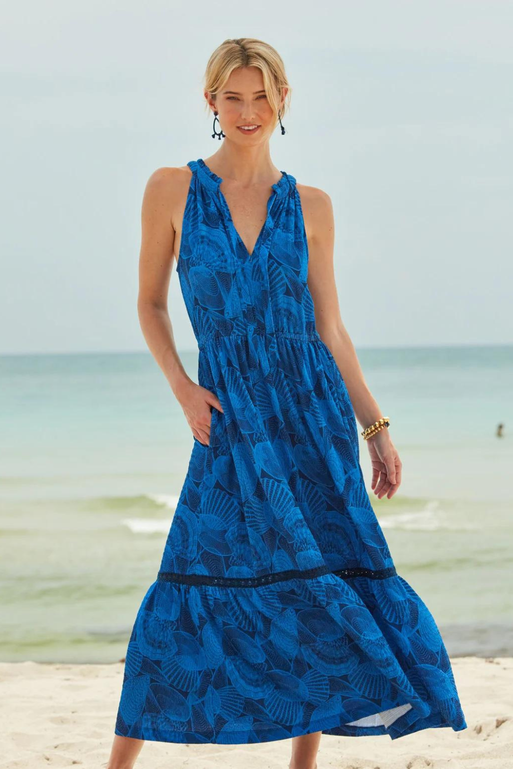 Cabana Life Tie Neck Maxi Dress - San Sebastian