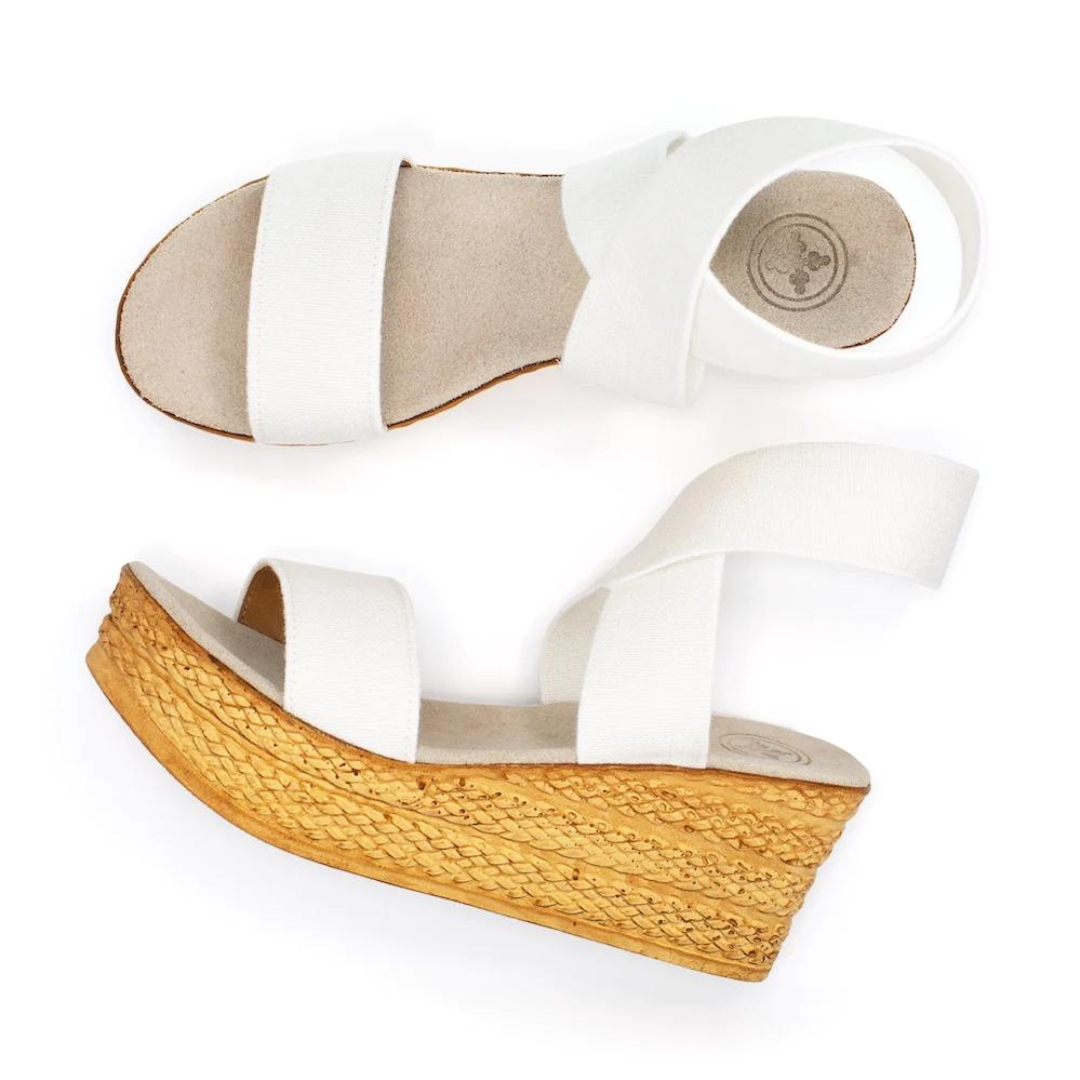 Charleston Bermuda Wedge - White Linen