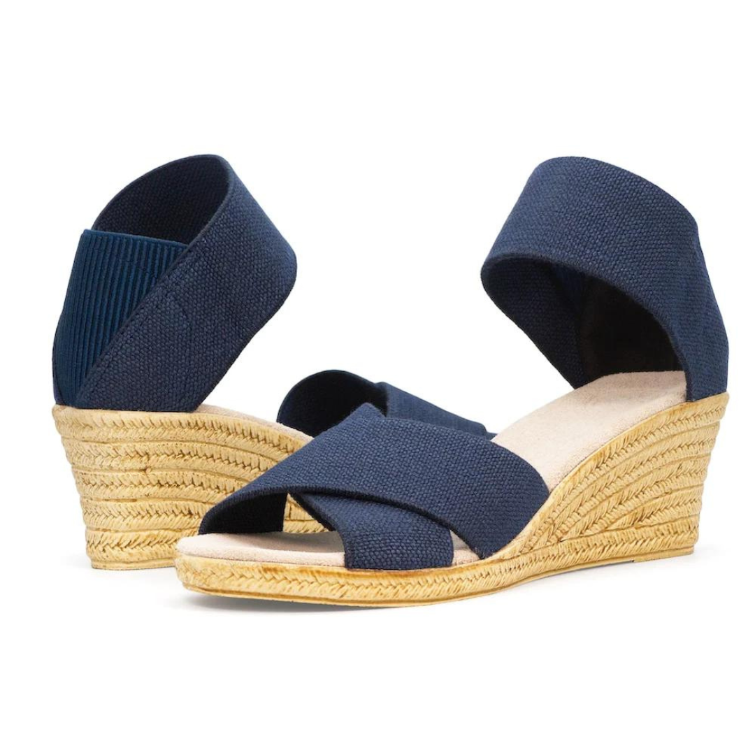 Charleston Cannon Wedge - Navy Linen