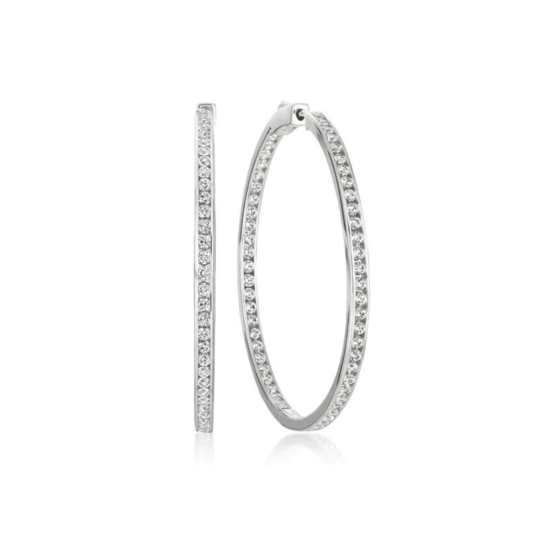 Crislu 1.3" Classic Inside Out Hoop Earrings