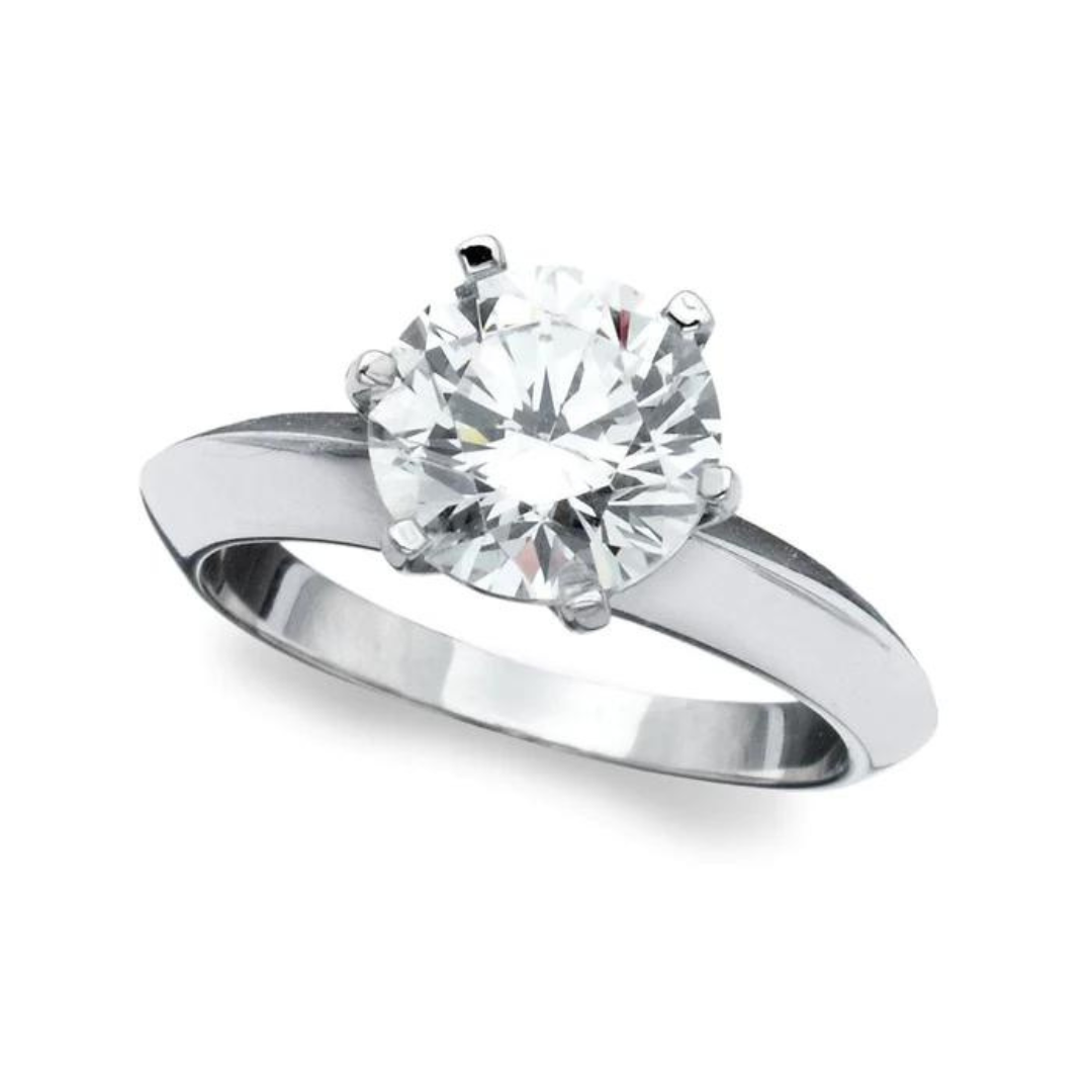 Crislu Classic Brilliant Solitaire Ring - Platinum