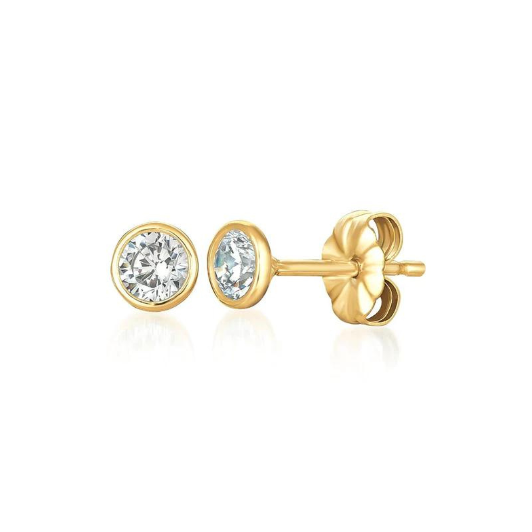 Crislu Solitaire Bezel Set Earrings