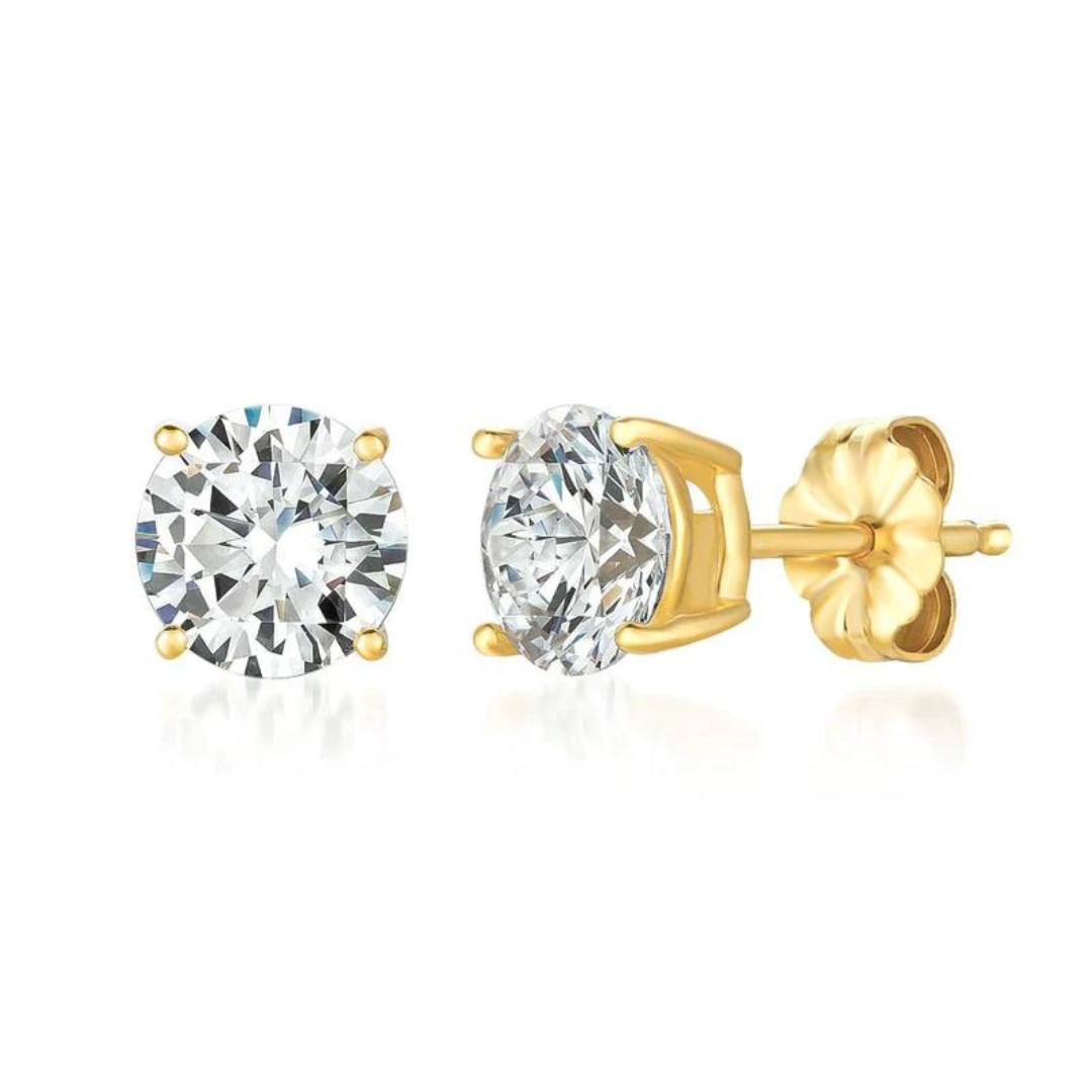 Crislu Solitaire Brilliant Stud Earrings - 3.0 Carats