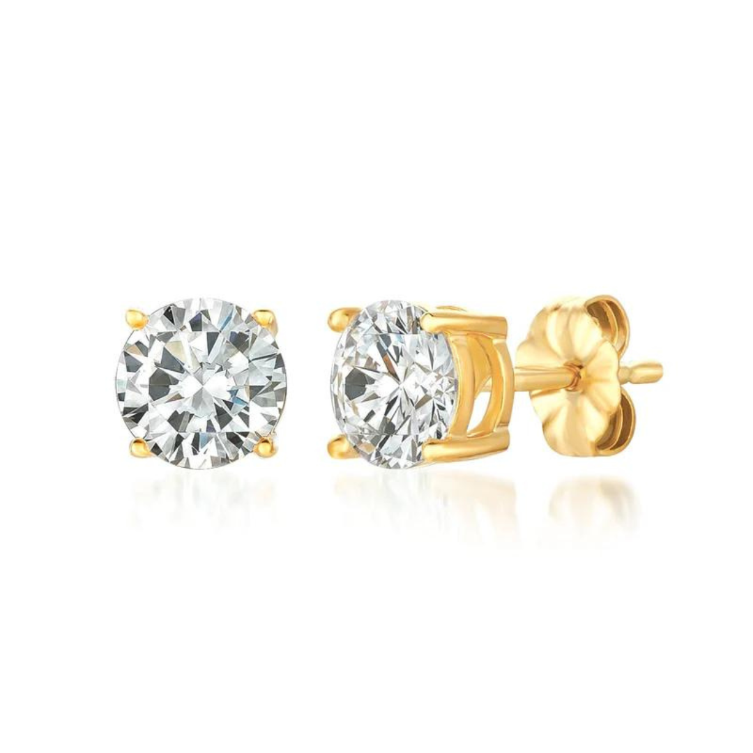 Crislu Solitaire Brilliant Stud Earrings - 2.0 Carats