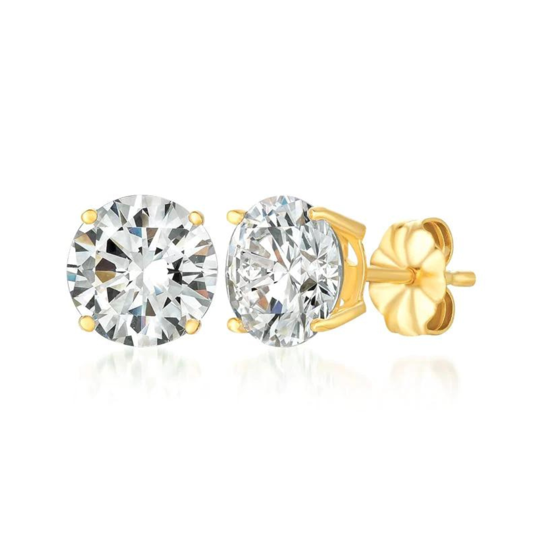 Crislu Solitaire Brilliant Stud Earrings - 4.0 Carats