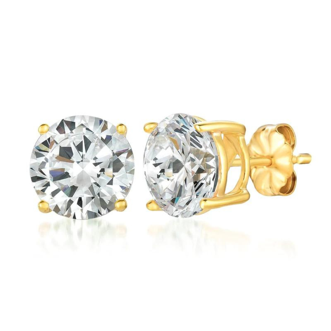 Crislu Solitaire Brilliant Stud Earrings - 6.0 Carats