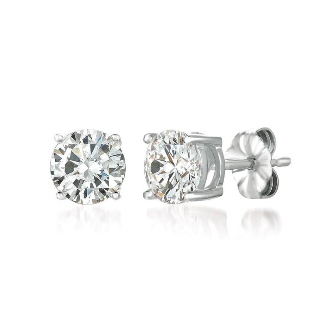 Crislu Solitaire Brilliant Stud Earrings - 2.0 Carats