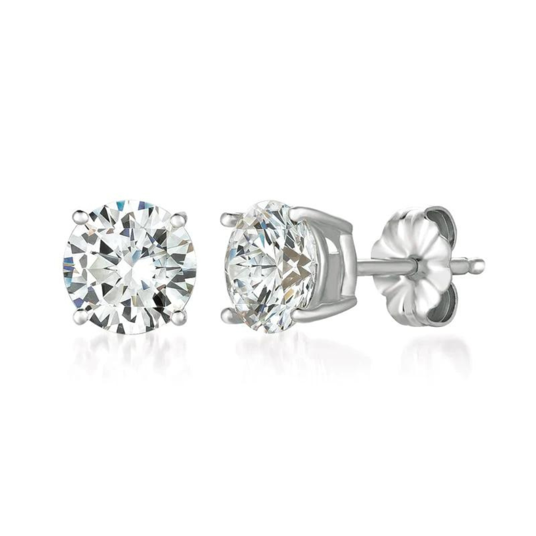 Crislu Solitaire Brilliant Stud Earrings - 3.0 Carats