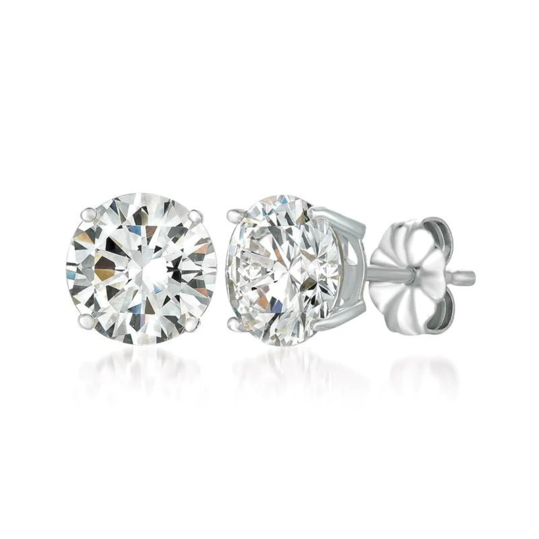 Crislu Solitaire Brilliant Stud Earrings - 4.0 Carats