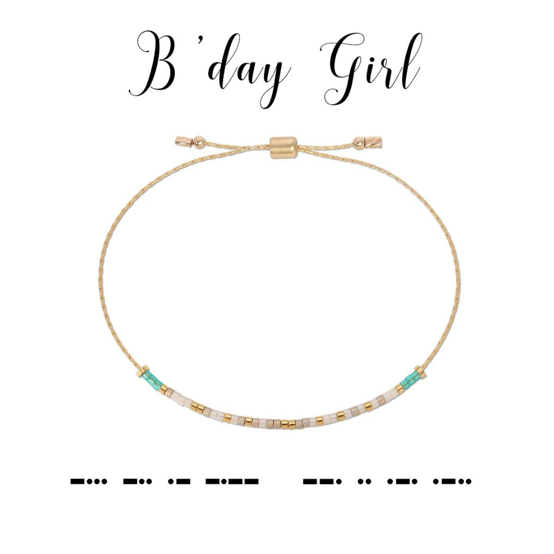 Dot & Dash Morse Code Bracelet - Birthday Girl